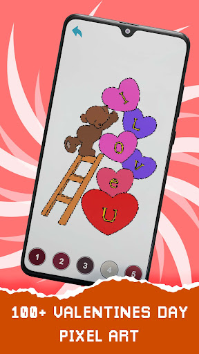 Android application Valentine Love Pixel Art Color screenshort