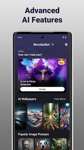 Android application WonderBot: AI Art & Wallpapers screenshort