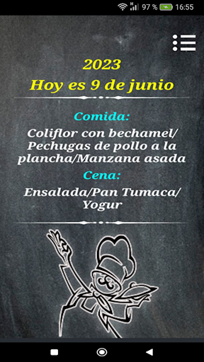 Android application Cada día un menú screenshort
