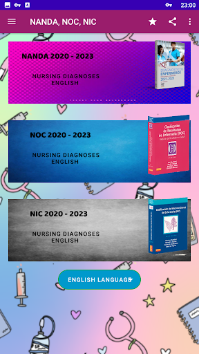 Android application Nursing NANDA NOC NIC ICD PAE screenshort