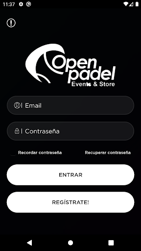 Android application Open Padel screenshort