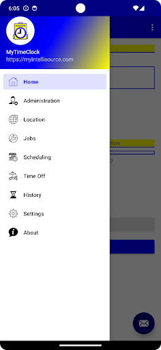 MyTimeClock: Schedule/Tracker Screen 2