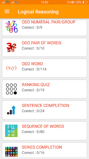Logical Reasoning Test Offline Screen 2