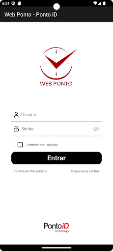 Android application Web Ponto App screenshort