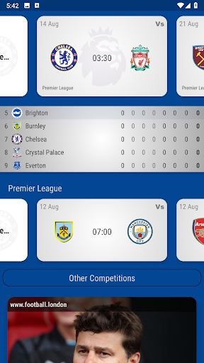 Android application Chelsea FC Fan App screenshort