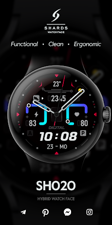 SH020 Watch Face, WearOS watchのおすすめ画像1
