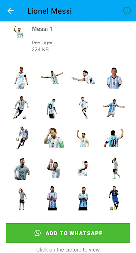 Android application Lionel Messi Stickers screenshort