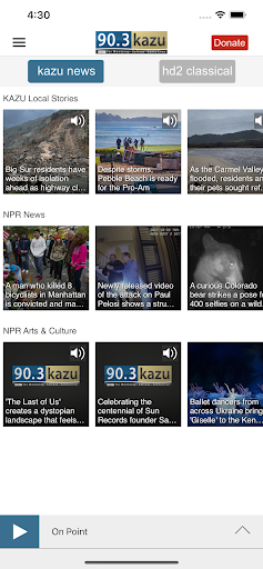 KAZU Public Radio App Screen 2