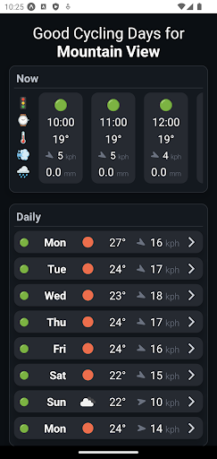 Android application Good Cycling Days screenshort