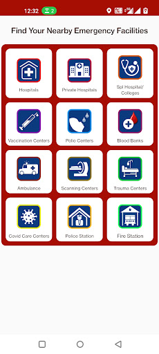 Android application NearbyEmergencyFacilities screenshort