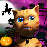 Cover Image of ダウンロード ハロウィーンの猫のテーマパーク3D  APK