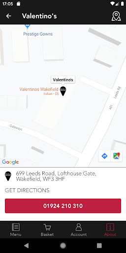 Android application Valentino's screenshort
