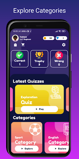 Android application Quizin App | Quiz Application screenshort