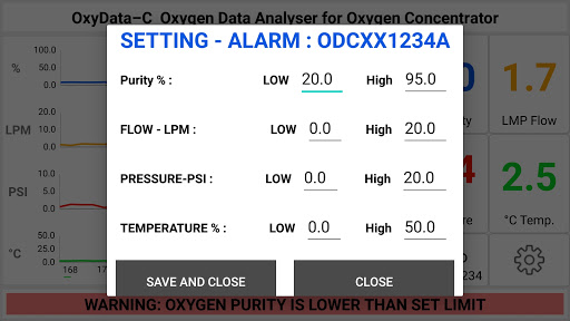 OxyData - Oxygen Analyzer