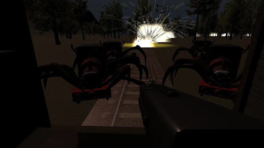 Fight with scary spider trains