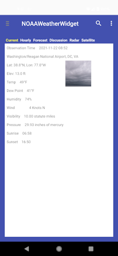 Android application NOAA Weather screenshort