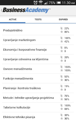 Android application BusinessAcademy screenshort