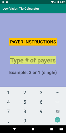 Low Vision Tip Calculator Screen 3