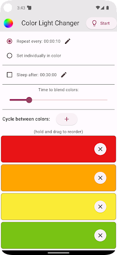 Android application Color Light Changer screenshort