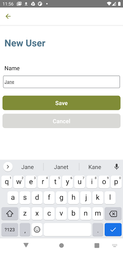 QTF Trial Data Collection Screen 2