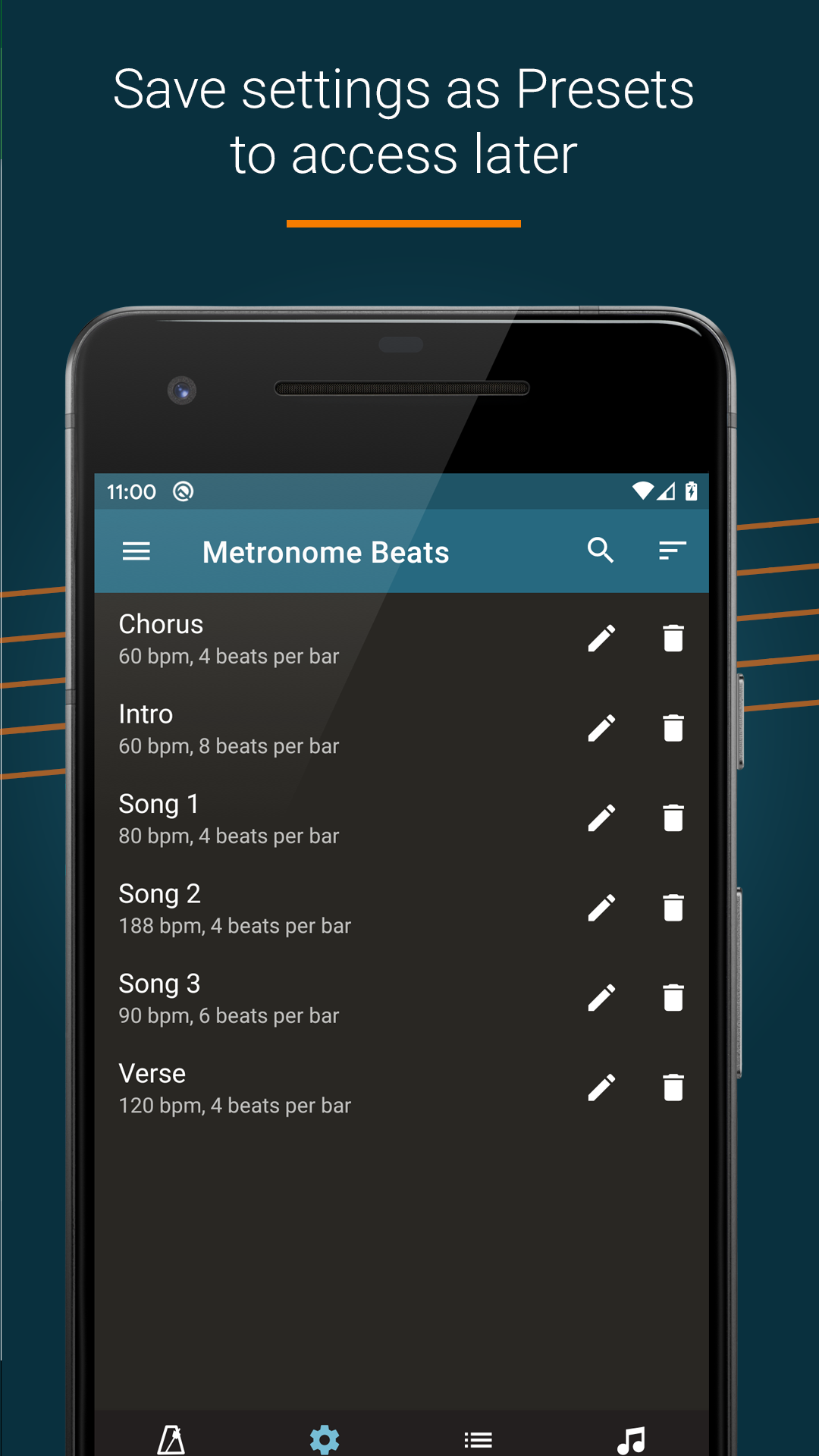 Android application Metronome Beats Pro screenshort