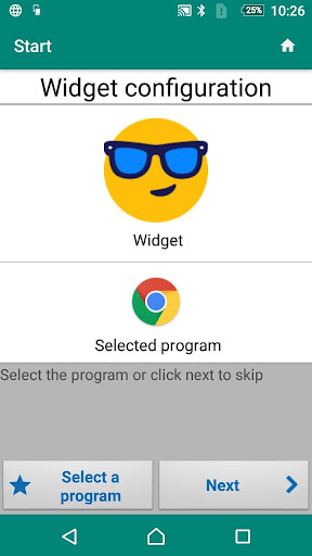 Widget R program launch