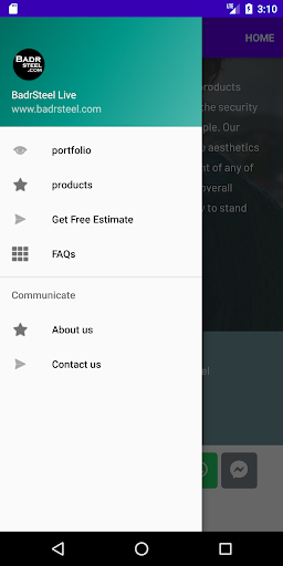 Android application BadrSteel screenshort