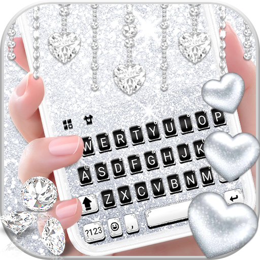 Silvery Glitter Keyboard Theme logo