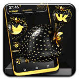 Golden Black Strawberry Launcher Theme icon