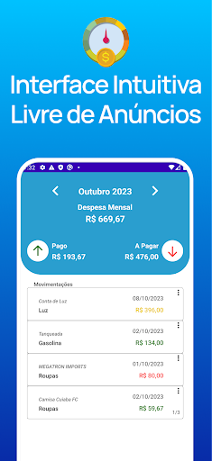 Android application Gastômetro screenshort