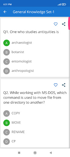 Basic General Knowledge Quiz Screen 2