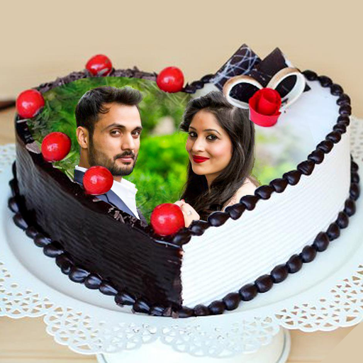 Name photo birthday cake frame logo