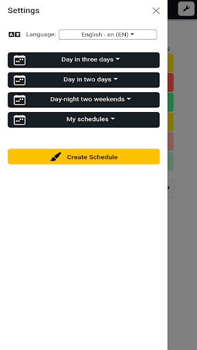 Shift schedule (Calendar) Screen 3