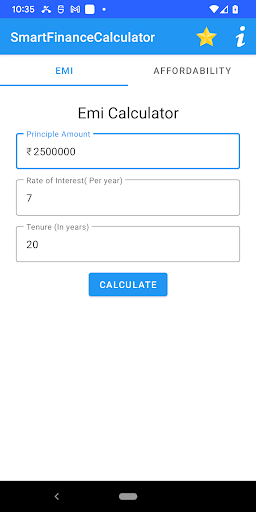 Android application SmartFinanceCalculator screenshort