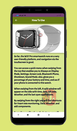 Android application DW37 PRo smart watch guide screenshort