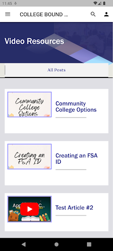Android application College Bound Students screenshort