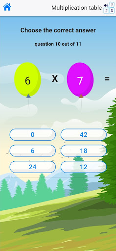 multiplication table balloons Screen 2