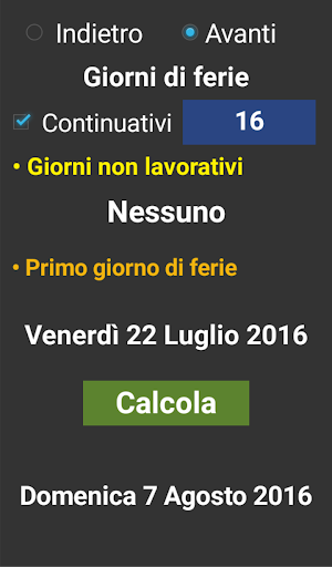 Calcola le tue ferie Screen 2