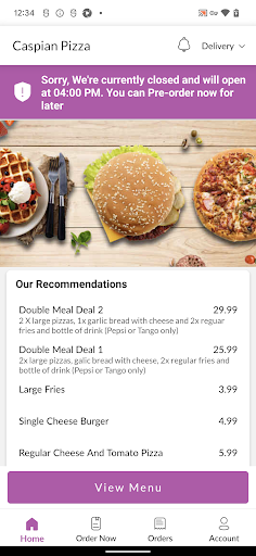 Caspian Pizza Screen 2