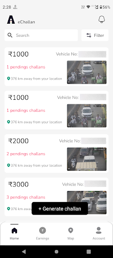 Android application AI eChallan screenshort