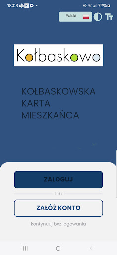 Android application Kołbaskowska karta Mieszkańca screenshort