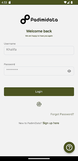 Android application Padimidata screenshort