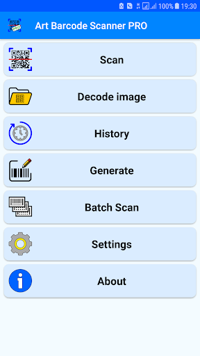 Android application Art Barcode Scanner PRO screenshort