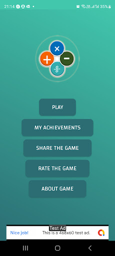 Android application Maths Quiz screenshort