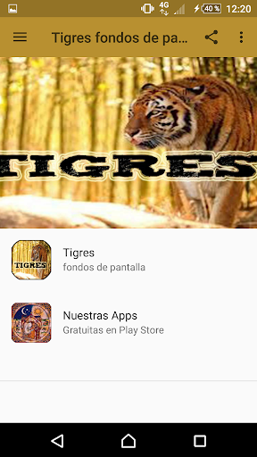 Android application Tigres fondo de pantalla screenshort