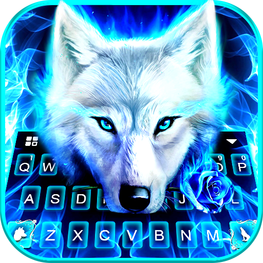 Blue Night Wolf Keyboard Theme  Icon