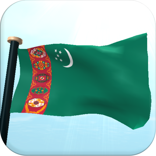 Turkmenistan Flag 3D Free logo