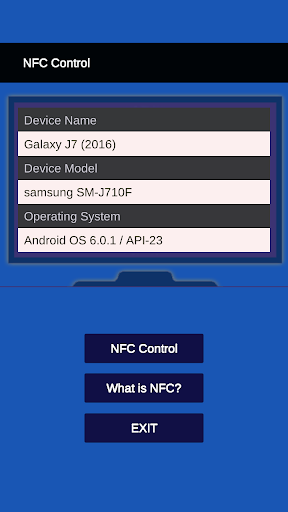 Android application NFC Control and Reader screenshort