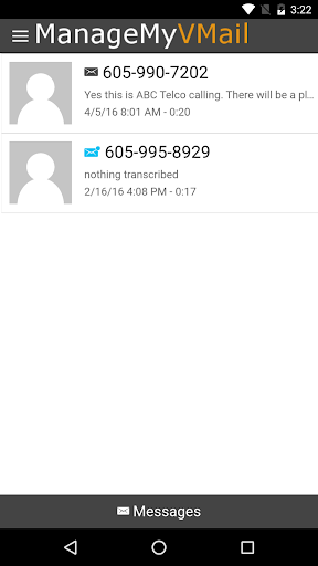 Android application ManageMyVMail screenshort