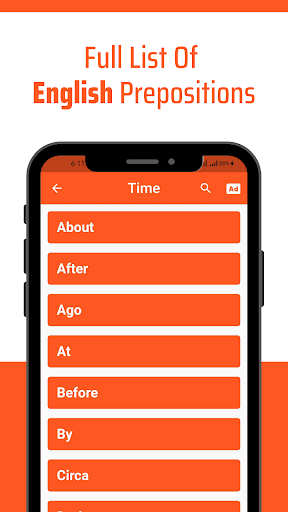 Prepositions Hindi Screenshot